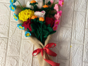 Multicolour bouquet with Roses and Tulips